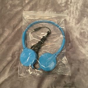 Blue over the ear headphones